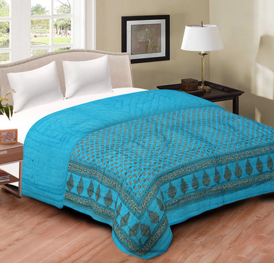 

Spangle Printed Double, King Comforter(Cotton, Firozi)