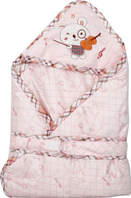 

1st Step Printed  Hooded Baby Blanket(Polyester, Pink