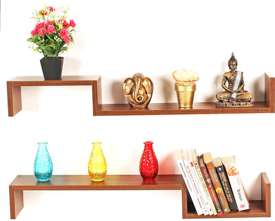 

Bluewud Riley Engineered Wood Open Book Shelf(Finish Color - Walnut)