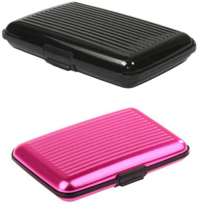 

Jeeya Slim & Stylish 6 Card Holder(Set of 2, Pink, Black)