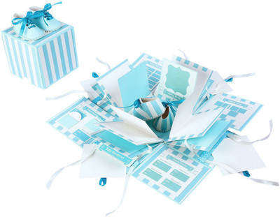 

Crack of Dawn Crafts 3 Layered Baby Explosion Box - Blue Greeting Card(Blue, Pack of 1)