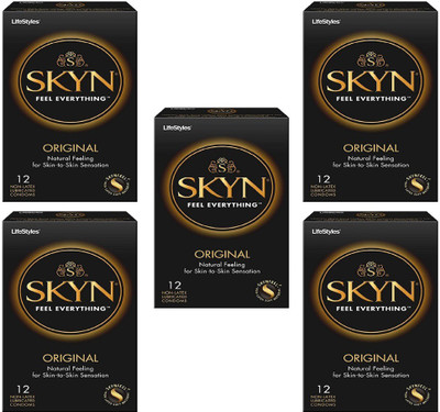 

KamaSutra SKYN (CONCEALED/CONFIDENTIAL PACKAGING) 60s, Pack of 5 - Ultra Thin Condom(Set of 5, 60S)