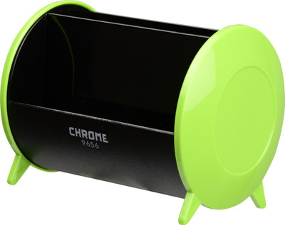 

Chrome 3 Compartments Plastic Card & Pen Holder(Green)