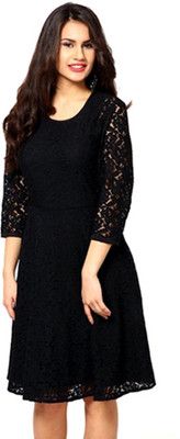 Sheetal Associates Women A-line Black Dress