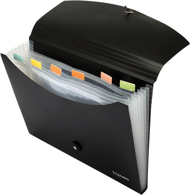

TRANBO Polypropylene 7 Pocket Expanding File Folder A4/Letter Size(Set Of 1, Black)