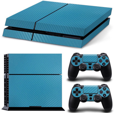

TCOS Tech Carbon Fiber Skin Sticker Cover For Console And Controller Gaming Accessory Kit(Blue, For PS4)