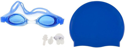 

Sports 101 Aqua Dash1 Adult Goggles, Dotted Cap, Ear Plugs&Nose clip Pro Swimming Kit