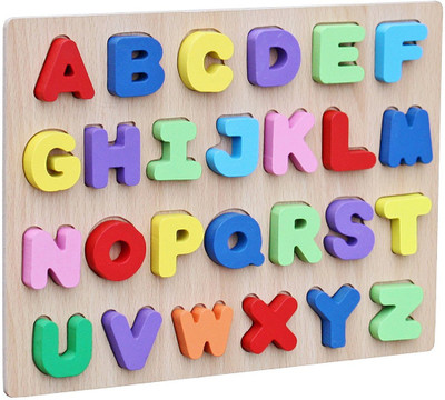 

Munchkinz Wooden Alphabet Blocks Puzzle Board(Multicolor)