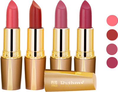 

Rythmx Superme Creamy Matte Lipstick Combo Set Of 4 Pcs 32(Brown, Pink, Red, Purple, Orange, 16 g)