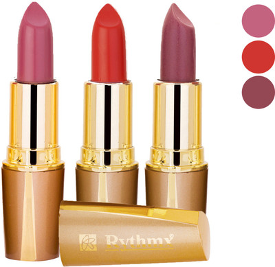 

Rythmx Dry Creamy Matte Lipstick Combo Set Of 3 Pcs 4(Red, Purple, Orange, Pink, Brown, 12 g)