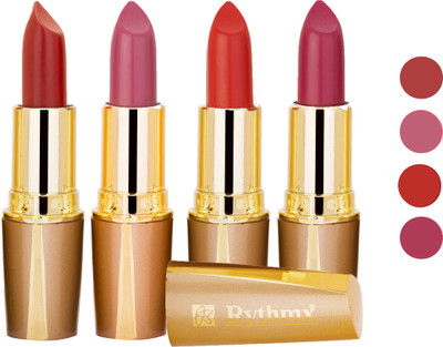 

Rythmx Superme Creamy Matte Lipstick Combo Set Of 4 Pcs 38(Brown, Pink, Red, Purple, Orange, 16 g)