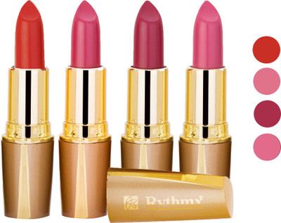 

Rythmx Superme Creamy Matte Lipstick Combo Set Of 4 Pcs 48(Brown, Pink, Red, Purple, Orange, 16 g)