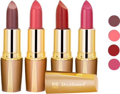 

Rythmx Superme Creamy Matte Lipstick Combo Set Of 4 Pcs 3(Brown, Pink, Red, Purple, Orange, 16 g)