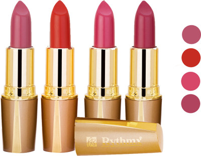 

Rythmx Superme Creamy Matte Lipstick Combo Set Of 4 Pcs 42(Brown, Pink, Red, Purple, Orange, 16 g)