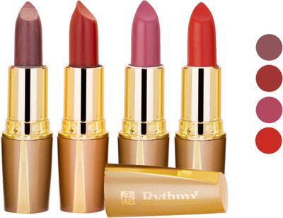 

Rythmx Superme Creamy Matte Lipstick Combo Set Of 4 Pcs 8(Brown, Pink, Red, Purple, Orange, 16 g)