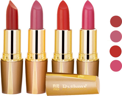 

Rythmx Superme Creamy Matte Lipstick Combo Set Of 4 Pcs 37(Brown, Pink, Red, Purple, Orange, 16 g)