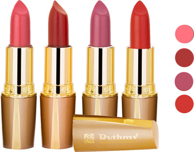 

Rythmx Superme Creamy Matte Lipstick Combo Set Of 4 Pcs 30(Brown, Pink, Red, Purple, Orange, 16 g)
