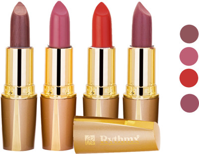 

Rythmx Superme Creamy Matte Lipstick Combo Set Of 4 Pcs 18(Brown, Pink, Red, Purple, Orange, 16 g)