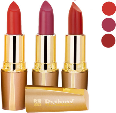 

Rythmx Dry Creamy Matte Lipstick Combo Set Of 3 Pcs 7(Red, Purple, Orange, Pink, Brown, 12 g)