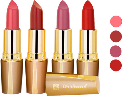 

Rythmx Superme Creamy Matte Lipstick Combo Set Of 4 Pcs 33(Brown, Pink, Red, Purple, Orange, 16 g)