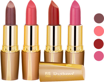 

Rythmx Superme Creamy Matte Lipstick Combo Set Of 4 Pcs 7(Brown, Pink, Red, Purple, Orange, 16 g)