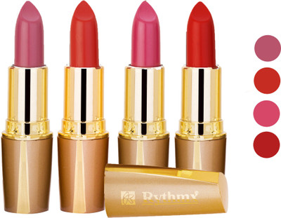 

Rythmx Superme Creamy Matte Lipstick Combo Set Of 4 Pcs 43(Brown, Pink, Red, Purple, Orange, 16 g)