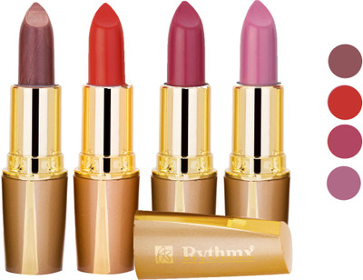 

Rythmx Superme Creamy Matte Lipstick Combo Set Of 4 Pcs 23(Brown, Pink, Red, Purple, Orange, 16 g)