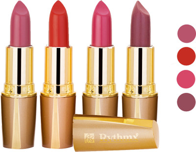

Rythmx Superme Creamy Matte Lipstick Combo Set Of 4 Pcs 44(Brown, Pink, Red, Purple, Orange, 16 g)