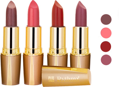 

Rythmx Superme Creamy Matte Lipstick Combo Set Of 4 Pcs 6(Brown, Pink, Red, Purple, Orange, 16 g)