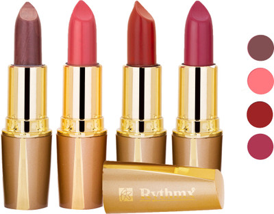 

Rythmx Superme Creamy Matte Lipstick Combo Set Of 4 Pcs 4(Brown, Pink, Red, Purple, Orange, 16 g)