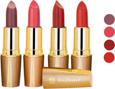 

Rythmx Superme Creamy Matte Lipstick Combo Set Of 4 Pcs 2(Brown, Pink, Red, Purple, Orange, 16 g)
