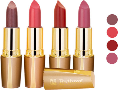 

Rythmx Superme Creamy Matte Lipstick Combo Set Of 4 Pcs 1(Brown, Pink, Red, Purple, Orange, 16 g)