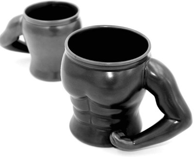 

24x7eMall mug-10-muscle-black Ceramic Mug(300 ml)