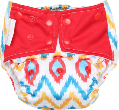 

Superbottoms Superbottoms Plus AIO diaper for heavy absorbency (IKAT CHEVRON, Red;white