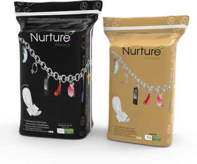 

Nurture Nurture 100% Natural Cotton Surface, Winged, Widest Back Ultra Length Pads (290MM + 350MM) Sanitary Pad(Pack of 2)