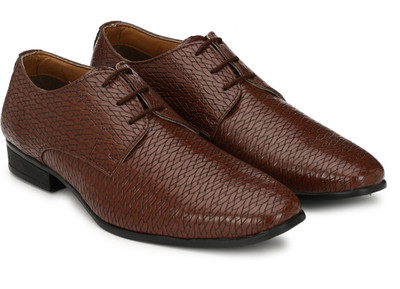 

Hirel's Weaving Derby Shoes Lace Up For Men(Brown