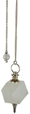 

Excel White Aventurine Pentagonal Shaped Healing Pendulum Decorative Showpiece - 15 cm(Stoneware, White)