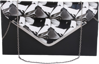

Style Villaz Women Evening/Party Black Leatherette Sling Bag