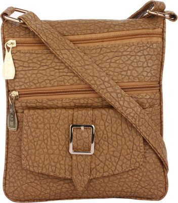 

Style Villaz Women Casual Tan Leatherette Sling Bag