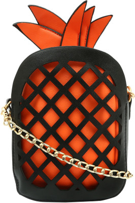 

Pepgirls Girls Evening/Party Orange PU Sling Bag