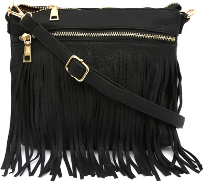 

Pepgirls Girls Casual Black PU Sling Bag