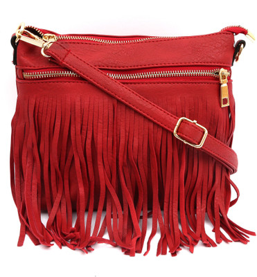 

Pepgirls Girls Casual Red PU Sling Bag