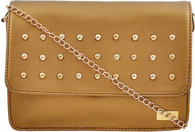 

Yelloe Women Gold PU Sling Bag