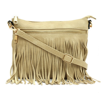 

Pepgirls Girls Casual Beige PU Sling Bag