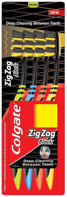 

Colgate ZigZag Black Medium Toothbrush(Pack of 4)