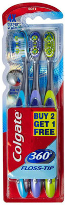 

Colgate 360 Floss-Tip Soft Toothbrush(Pack of 3)