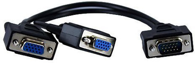 

C&E TV-out Cable 1 feet Premium Series 1 Male to 2 Female VGA/SVGA Splitter Cable(Black, For Xbox)