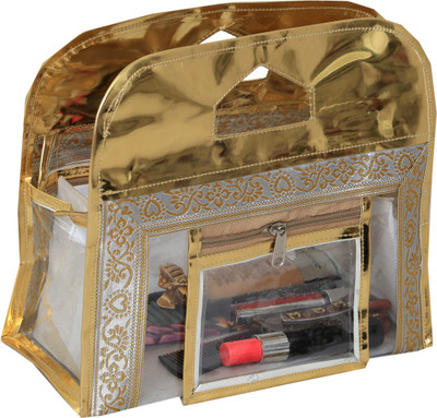 

Kuber Industries Make Up Kit, Vanity Kit, Cosmetic Organiser, Jewellery Kit Makeup Vanity Box(Gold)