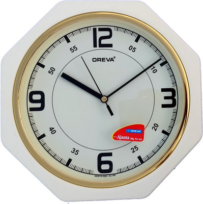 Ajanta OREVA Analog 25 cm X 25 cm Wall Clock(Beige, With Glass)