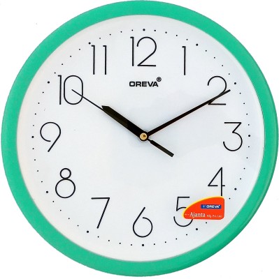 Ajanta OREVA Analog 26 cm X 26 cm Wall Clock(Green, With Glass, Standard)